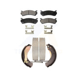 Front Rear Semi-Metallic Brake Pads & Drum Shoe Kit For Chevrolet Silverado 1500