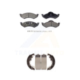 Front Rear Semi-Metallic Brake Pads And Drum Shoes Kit For Dodge Dakota