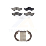 Front Rear Semi-Metallic Brake Pads And Drum Shoes Kit For Dodge Dakota Durango