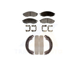 Front Rear Semi-Metallic Brake Pads And Drum Shoe Kit For Nissan Xterra Frontier