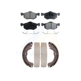 Front Rear Semi-Metallic Brake Pads Drum Shoes Kit For Ford Escape Mazda Tribute