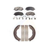Front Rear Semi-Metallic Brake Pads And Drum Shoes Kit For Mitsubishi Lancer