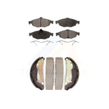Front Rear Semi-Metallic Brake Pads And Drum Shoe Kit For Chrysler Sebring Dodge