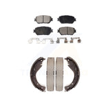 Front Rear Semi-Metallic Brake Pads And Drum Shoes Kit For Toyota Camry
