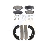 Front Rear Semi-Metallic Brake Pads And Drum Shoes Kit For Honda Accord Fit