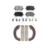 Front Rear Semi-Metallic Brake Pads And Drum Shoes Kit For Toyota Corolla