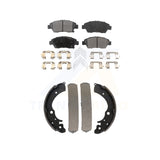 Front Rear Semi-Metallic Brake Pads And Drum Shoes Kit For Honda Civic
