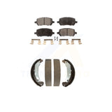 Front Rear Semi-Metallic Brake Pads Drum Shoe Kit For Chevrolet Cobalt Saturn G5