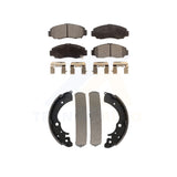 Front Rear Semi-Metallic Brake Pads And Drum Shoes Kit For Honda Accord Civic