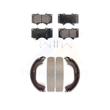 Front Rear Semi-Metallic Brake Pads And Drum Shoes Kit For Toyota Tundra