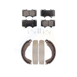 Front Rear Semi-Metallic Brake Pads And Drum Shoes Kit For Toyota Tundra