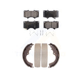 Front Rear Semi-Metallic Brake Pads And Drum Shoes Kit For Toyota Tacoma