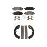 Front Rear Semi-Metallic Brake Pads And Drum Shoe Kit For Nissan NV200 Chevrolet