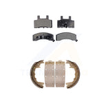 Front Rear Semi-Metallic Brake Pads And Drum Shoes Kit For Dodge Ram 2500