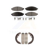 Front Rear Semi-Metallic Brake Pads Drum Shoe Kit For Lincoln Town Car Limousine