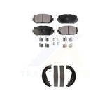 Front Rear Semi-Metallic Brake Pads And Drum Shoes Kit For Toyota Yaris