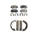 Front Rear Semi-Metallic Brake Pads And Parking Shoe Kit For Kia Forte Koup
