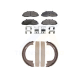 Front Rear Semi-Metallic Brake Pads Parking Shoe Kit For Ford F-150 Lincoln