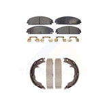 Front Rear Semi-Metallic Brake Pads Parking Shoe Kit For Chrysler 200 Dodge