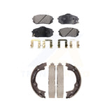 Front Rear Semi-Metallic Brake Pads Parking Shoe Kit For Hyundai Tucson FWD