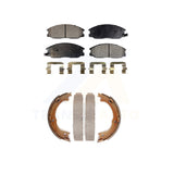 Front Rear Semi-Metallic Brake Pads Parking Shoes Kit For 03-09 Kia Sorento