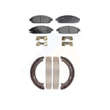 Front Rear Semi-Metallic Brake Pads And Parking Shoes Kit For Jeep Grand