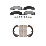 Front Rear Semi-Metallic Brake Pads & Parking Shoe Kit For Nissan NV2500 XD