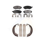 Front Rear Semi-Metallic Brake Pads Parking Shoe Kit For Hyundai Sonata Kia