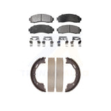 Front Rear Semi-Metallic Brake Pads Parking Shoes Kit For Ford Ranger Mazda
