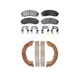 Front Rear Semi-Metallic Brake Pads Parking Shoe Kit For 06 Pontiac Torrent