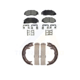 Front Rear Semi-Metallic Brake Pads Parking Shoe Kit For 1996-1998 Acura RL