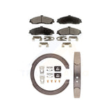 Front Rear Semi-Metallic Brake Pads Parking Shoe Kit For Chevrolet Corvette