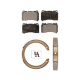 Front Rear Semi-Metallic Brake Pads And Parking Shoes Kit For Cadillac STS