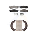 Front Rear Semi-Metallic Brake Pads And Parking Shoe Kit For Dodge Ram 2500
