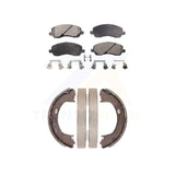 Front Rear Semi-Metallic Brake Pads And Parking Shoes Kit For Dodge Stratus