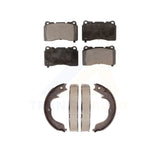 Front Rear Semi-Metallic Brake Pads And Parking Shoe Kit For Subaru Impreza