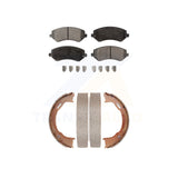 Front Rear Semi-Metallic Brake Pads Parking Shoe Kit For 03-07 Jeep Liberty