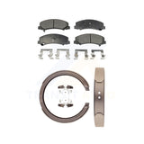 Front Rear Semi-Metallic Brake Pads And Parking Shoes Kit For Cadillac DTS