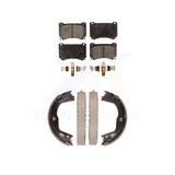 Front Rear Semi-Metallic Brake Pads & Parking Shoes Kit For Hyundai Genesis