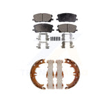 Front Rear Semi-Metallic Brake Pads Parking Shoe Kit For Lexus Toyota RX350