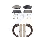 Front Rear Semi-Metallic Brake Pads And Parking Shoe Kit For Honda CR-V FWD
