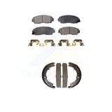 Front Rear Semi-Metallic Brake Pads And Parking Shoes Kit For Honda Odyssey