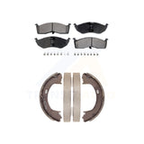Front Rear Semi-Metallic Brake Pads Parking Shoe Kit For Chrysler Dodge LHS