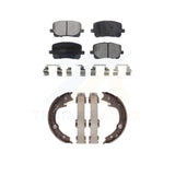 Front Rear Semi-Metallic Brake Pads And Parking Shoe Kit For Toyota Corolla