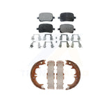 Front Rear Semi-Metallic Brake Pads Parking Shoe Kit For Toyota Camry Lexus