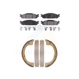 Front Rear Semi-Metallic Brake Pads And Parking Shoes Kit For Lincoln MKT