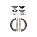 Front Rear Semi-Metallic Brake Pads Parking Shoe Kit For BMW 328i xDrive X1