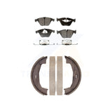 Front Rear Semi-Metallic Brake Pads And Parking Shoes Kit For BMW 328i 323i