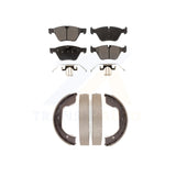 Front Rear Semi-Metallic Brake Pads And Parking Shoes Kit For BMW 525i