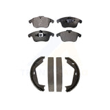 Front Rear Semi-Metallic Brake Pads And Parking Shoes Kit For Volvo S80 FWD